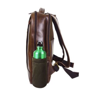 Backpack doble compartimento para Laptop 16” - 100% piel chocolate