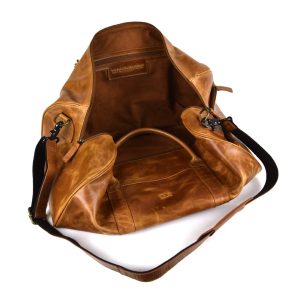 Maleta Duffel Bag Grande 100% Piel Color Miel + estuche gratis!!