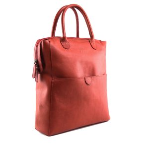 Backpack convertible a bolso de mano dama 100% piel - color Rojo