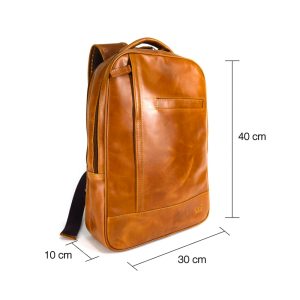 Backpack doble compartimento para Laptop 16” - 100% piel  miel