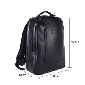 Backpack doble compartimento para Laptop 16” - 100% piel negra