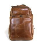 Backpack de viaje XL 100% piel pull up miel+ estuche gratis!! - Imagen 2