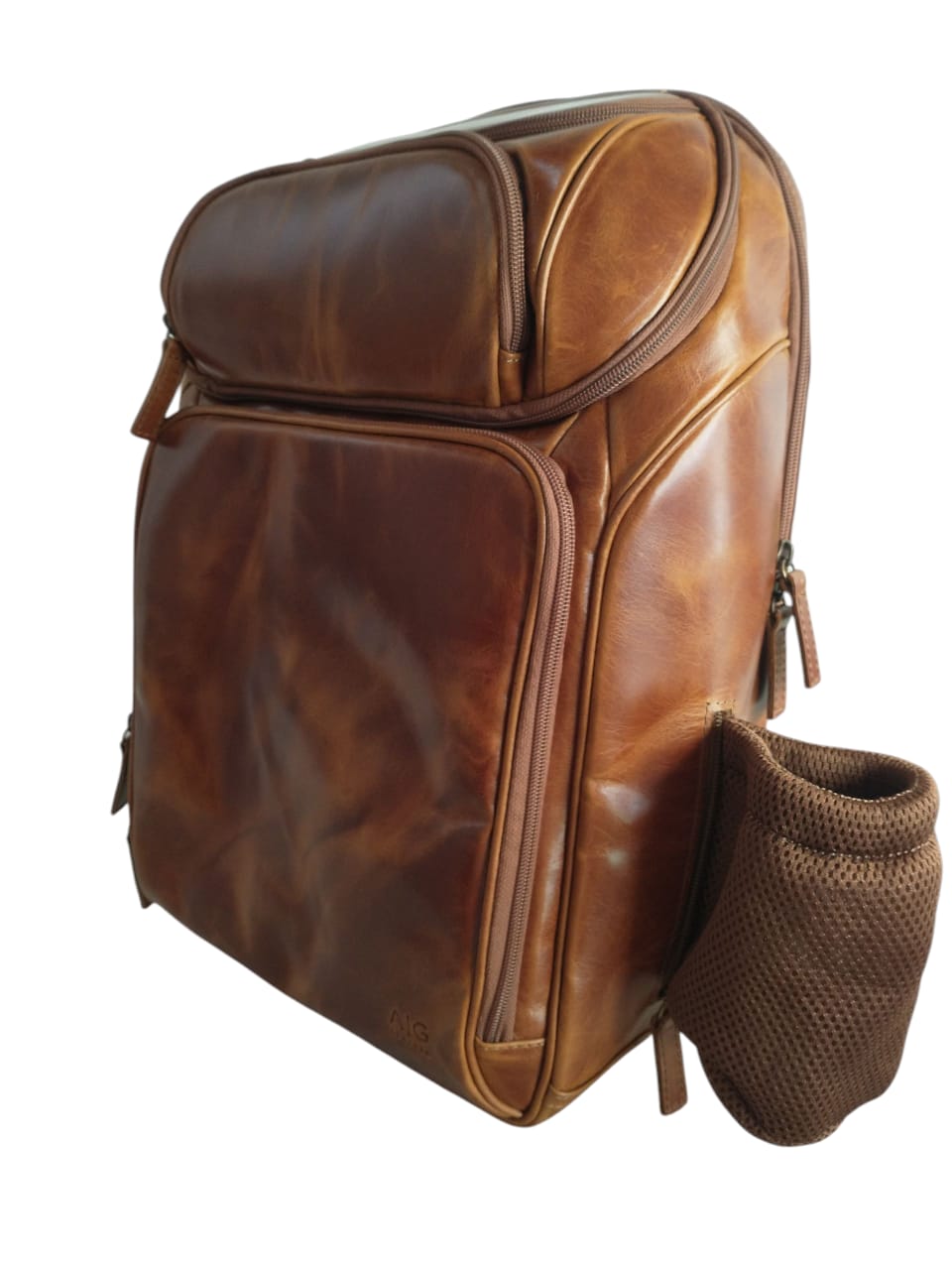 Backpack de viaje XL 100% piel pull up miel+ estuche gratis!! - Imagen 4