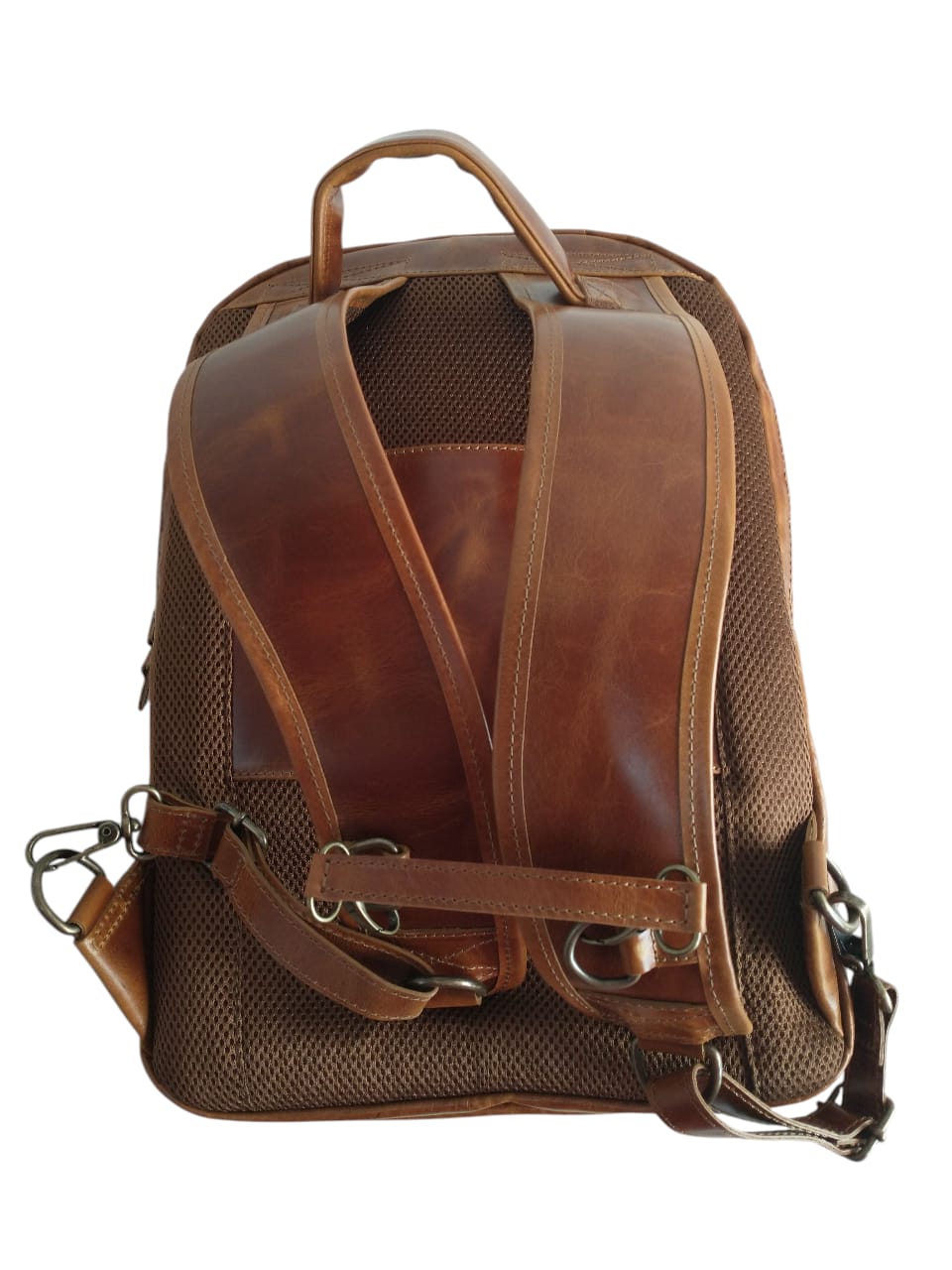 Backpack de viaje XL 100% piel pull up miel+ estuche gratis!! - Imagen 7